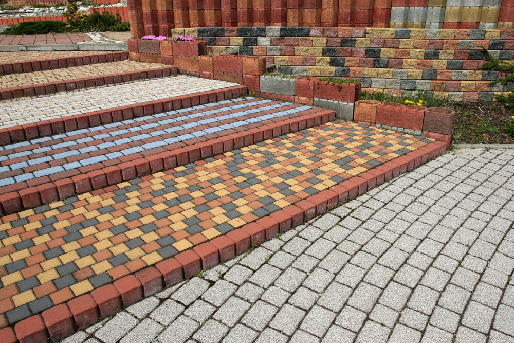 Multi-color block paving installation UK